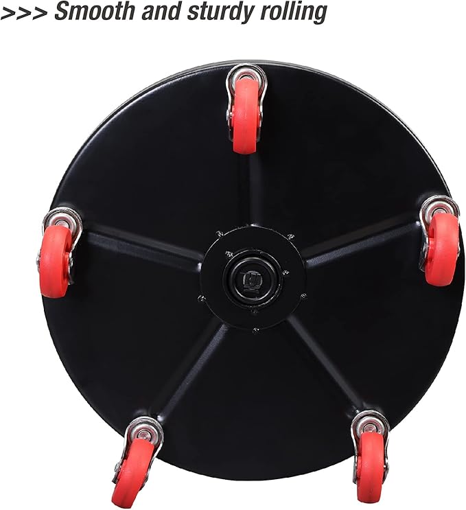 Torin ATRHL6201B Heavy Duty Rolling Pneumatic Creeper Garage/Shop Seat: Padded Adjustable Mechanic Stool with Tool Tray Storage, Red 250 LBS