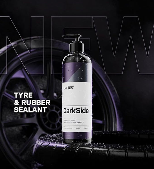 CARPRO DarkSide - Tire & Rubber Sealant, Hydrophobic & Self-Cleaning, Satin Black Shine, UV Protection, Revives Dull Faded Rubber, Ready to Use - 4 Liter (135oz)