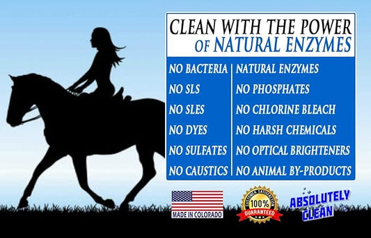 Absolutely Clean Amazing Saddle Soap Spray for Leather Cleaning & Tack Cleaner and Conditioner - Cleans Helmets, Clothing, Saddle Pads, Blankets & More - USA Made