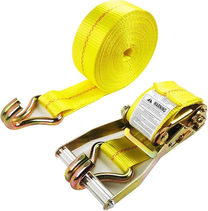 4 Pack 2" x27' Ratchet Strap Tie Down 10000lbs J Hook,Heavy Duty Tie-Down Ratcheting Cargo Truck Straps Wire Hook Ends, J-Hook Ratchet Strap TieDowns KJE