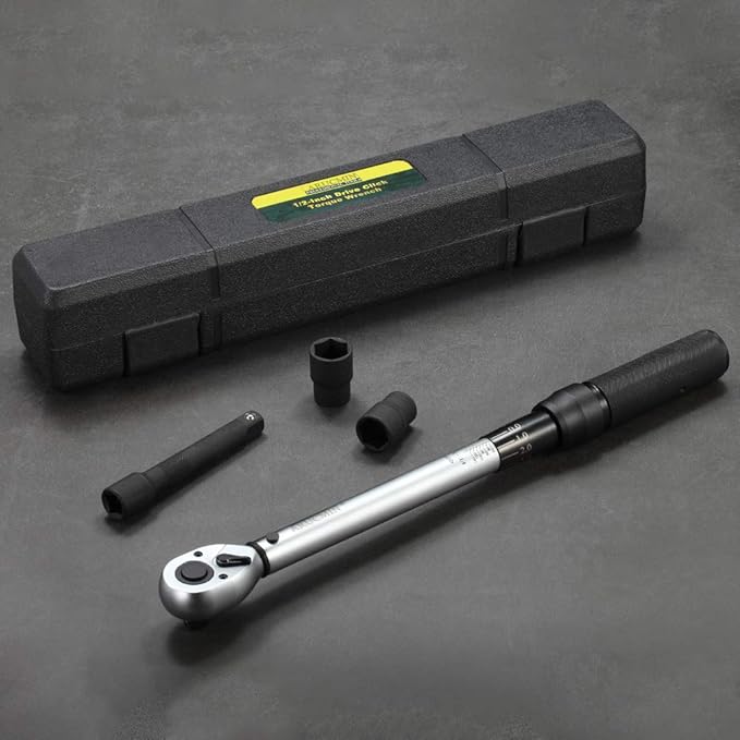 1/2-Inch Drive Click Torque Wrench (10-150 ft.-lb./13.6-203.3Nm) Dual-Direction Adjustable Torque Wrench Set