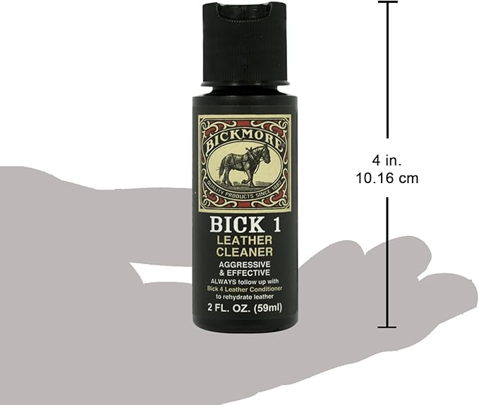 Bickmore Bick 1 Leather Cleaner 2 oz - Clean Dirt, Oil, Sweat, Salt, and Water Stains from all Colored, White, and Black Leather