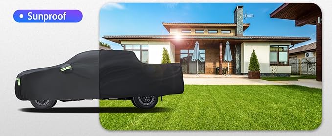 Pickup Truck Cover Custom Fit for Ford Ranger 1998-2026, 6 Layers Car Cover Waterproof All Weather for Automobiles,Outdoor Full Exterior Cover,Rain, Sun, Wind Protection,Black