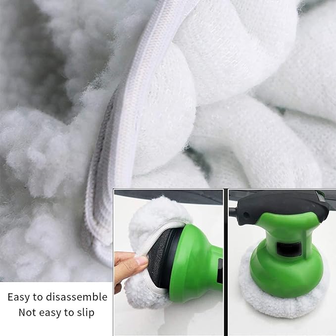 Car Polisher Pad Bonnet Wax Bonnet Set (7 to 8 Inches), 5Pcs Soft Microfiber + 3Pcs Wool Polishing Bonnet Orbital Buffing Pad Cover Waxing Bonnet for Car Polisher