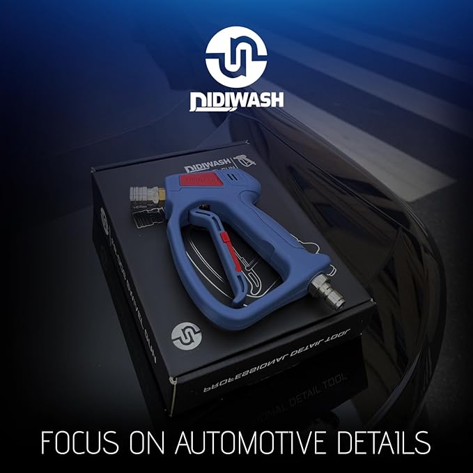 Swivel Pressure Washer Gun with Smoooth Rotate 3/8" Plug,4500PSI Short Power Washer Gun with 1/4" Socket Adapted to Foam Cannon,Pressure Washer Handle Include Spray Nozzle Hose Connector