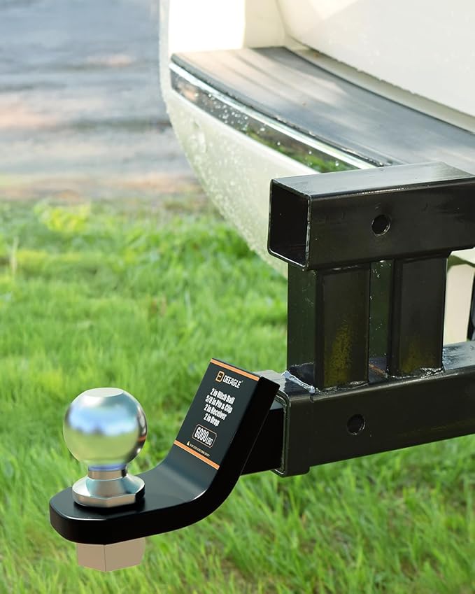 DEEAGLE 2 inch Ball Hitch with Pin, Heavy Duty Steel Receiver Hitches, Trailer Ball Hitch Fits 2 inch Receiver, 6000lbs, 2 in Drop