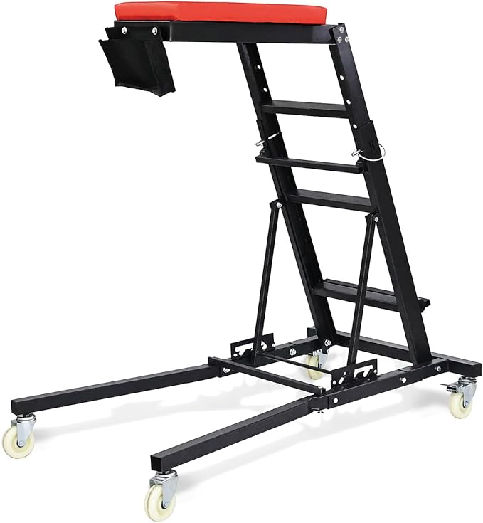 THDUGG Large Topside Creeper 48"-64" Height Range, 400 LBS Capacity Automotive Creeper Top Side Creeper Foldable Car Creeper with 4 Caster Wheels and Padded Deck for Auto Repair Maintenance