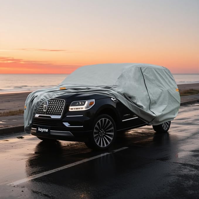 Kayme Heavy Duty SUV Car Cover Custom Fit Lincoln Navigator L LWB Waterproof All Weather for Automobiles, Full Exterior Covers Sun Rain UV Protection.(Deliver About 3-10 Days)