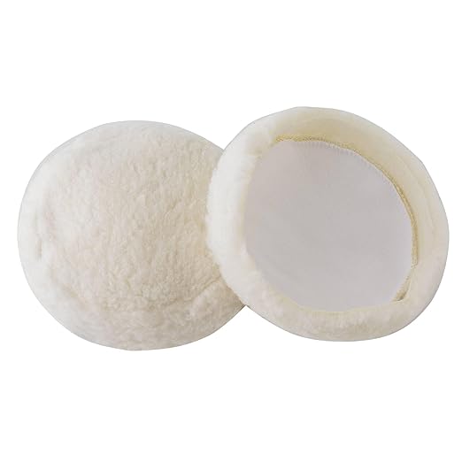 2 PCS 6 Inch Wool Polishing Pad, Widen the Edge Hook and Loop Buffing Wheel, for Orbital Polisher Buffer Synthetic Polisher