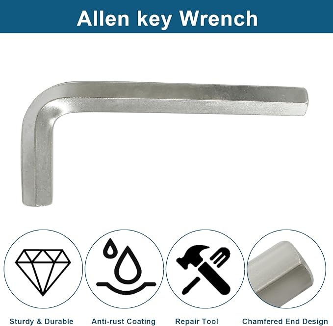 Biaungdo 2 Pcs 14mm Hex Key Wrench Set - Small Allen Key, L Shaped Hexagon Wrench for Bike & Furniture Repair