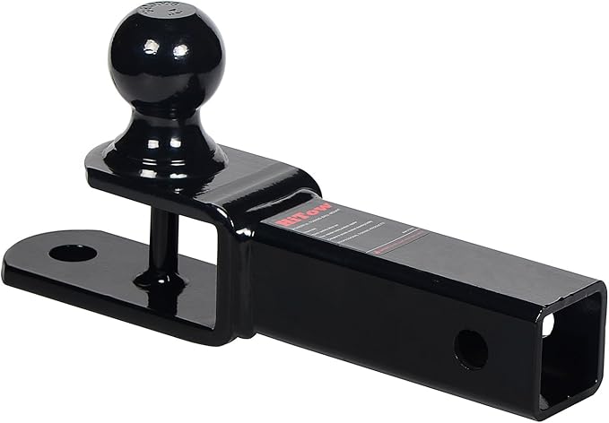 3-in-1 ATV/UTV Hitch Ball Mount Adapter with 2" Ball, Fits 2 inch Hitch Receiver, with Pin and Clip