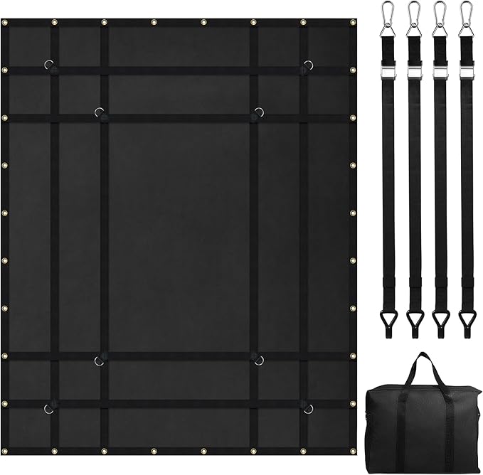 VEVOR Waterproof Cargo Net, 72 in x 57 in, Heavy Duty Truck Cargo Net-(WLL) 700lbs, 4 Adjustable Straps with Carabiners & S-Hooks, Truck Bed Cover for Trailer, Pickup, Boat, Jeep, SUV 4.75' x 6' ft