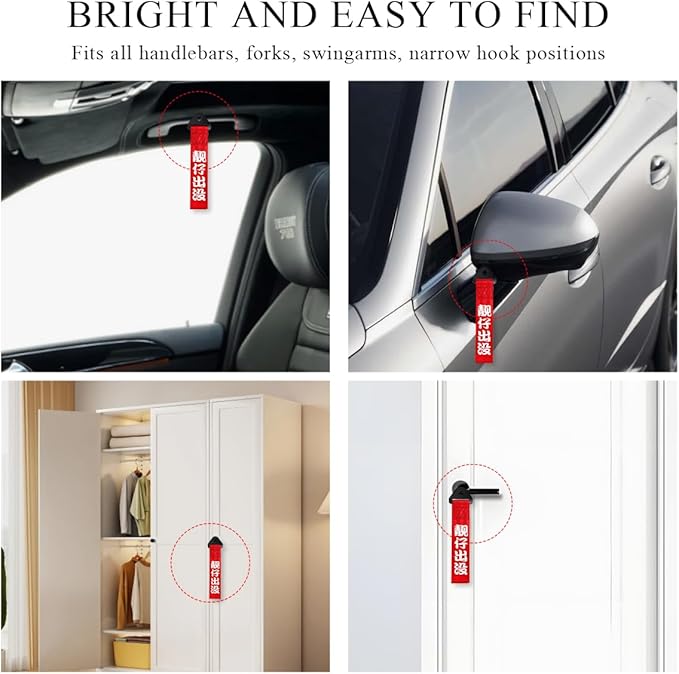 KVAEY Car JDM Tow Strap, Red Personalized Auto Racing Tow Strap with Chinese Slogan, Vehicle Decorative Traction Rope Fits Front and Rear Bumper, Universal Car Accessories (Style 6)