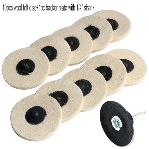 3 inch 10pcs Sanding Pad Wool Felt Quick Change Disc Roll Lock Surface Polishing Buffing Pads Wheels