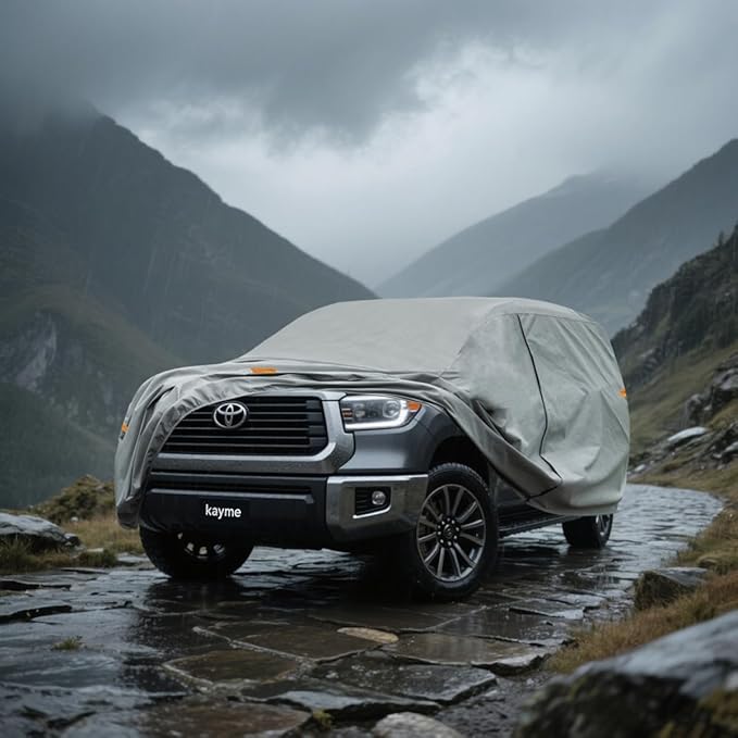 Kayme Heavy Duty SUV Car Cover Custom Fit Toyota Sequoia Waterproof All Weather for Automobiles, Full Exterior Covers Sun Rain UV Protection.(Deliver About 3-10 Days)
