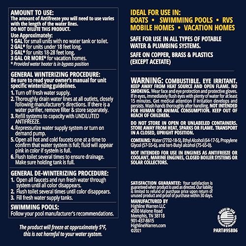 Prime Guard -50°F RV & Marine Premium Antifreeze Glycerin Free | 6 Gallons