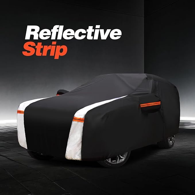 10 Layers Car Cover Custom Fit for Sequoia 100% Waterproof All Weather Automobiles, Gift with Towel, Heavy Duty Car Covers for Rain Sun UV Protection with Door Zipper.