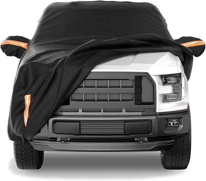 JOYTUTUS Super Crew Cab Car Cover Compatible with 2015-2026 F150, Truck Half Cover Indoor Outdoor Snow Hail UV Waterproof All Weather Protection