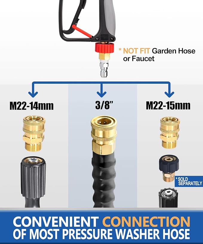 TOOLCY Foam Cannon Kit with Pressure Washer Gun 5000 PSI, 5 Nozzle Tips, 1/4" Quick Connector, 1L Bottle, Quick Release, Industrial Grade