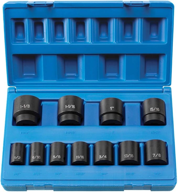 Grey Pneumatic (1311S) 1/2" Drive 11-Piece 8-Point Standard Socket Set