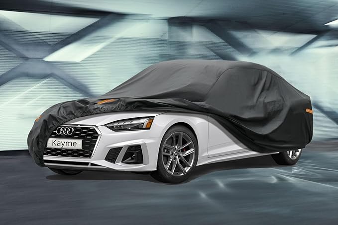 Kayme 7 Layers Car Cover Custom Fit for Audi TT TTS TTRS (1998-2025) Waterproof All Weather for Automobiles, Outdoor Full Cover Rain Sun UV Protection.