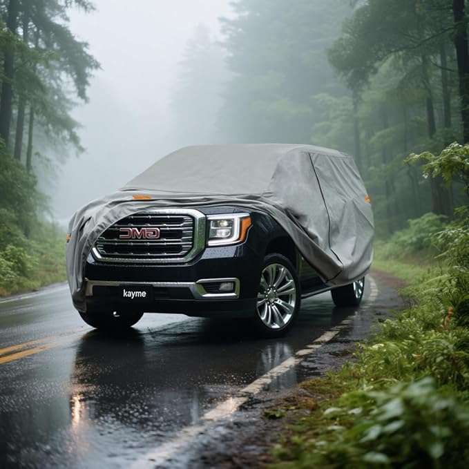 Kayme Heavy Duty SUV Car Cover Custom Fit GMC Yukon SWB Waterproof All Weather for Automobiles, Full Exterior Covers Sun Rain UV Protection.(Deliver About 3-10 Days)