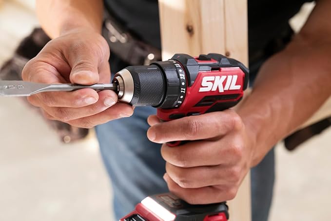 SKIL PWR CORE 20 Brushless 20V 1/2-Inch Compact Drill Driver Kit, Includes 2.0Ah USB-C Battery and 45W USB-C PD Charger - DL6293B-1C