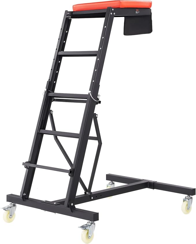 VEVOR Top Automotive Creeper, with Adjustable Height 49.6" to 75.6", 400 LBS Capacity High Creeper, 4 Swivel Caster Wheels, Heavy Duty Creeper for Auto Repair and Maintenance