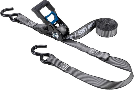 Secure Tite Ratchet Straps, 1' x 12', Vinyl Coated S-Hooks, 500 lbs WLL, 1500 lbs BS (Pack of 24)