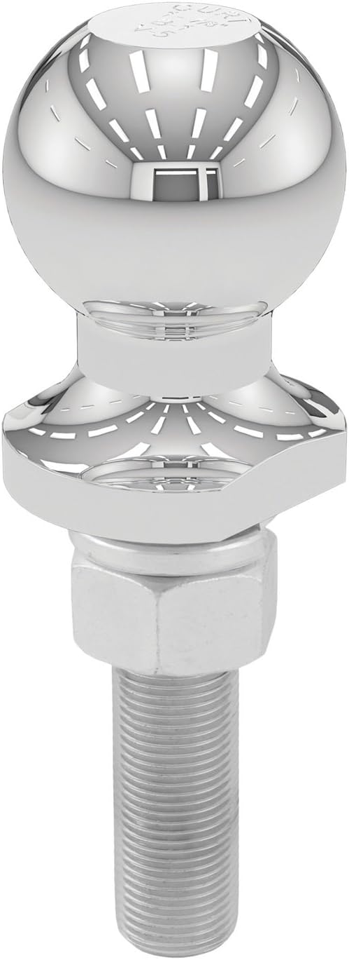 CURT 40016 Chrome Trailer Hitch Ball, 2,000 lbs, 1-7/8-Inch Diameter, 3/4 x 3-Inch Shank