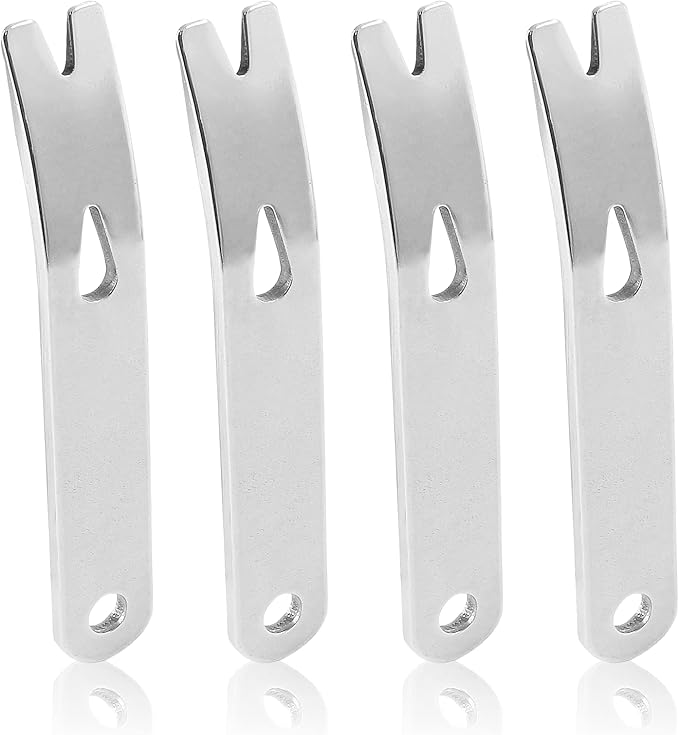 Biaungdo 4 Pcs Mini Crank Crowbar, Stainless Steel Mini EDC Pry Bar Keychain Multi-function Pocket EDC Tools Survival Scraper Opener for Outdoor, Indoors(3 Inch)