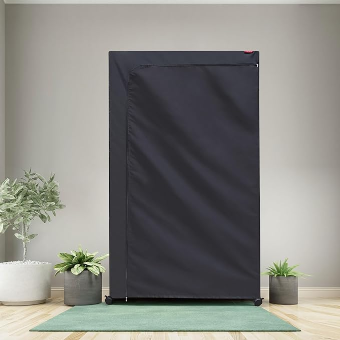Storage Shelf Cover for Wire Rack – Heavy Duty Plastic Rack Protective Cover, Waterproof & Dustproof with Two-Way Zipper, Fits 48" W x 20" D x 72" H Metal Shelving (No Shelves,Black)