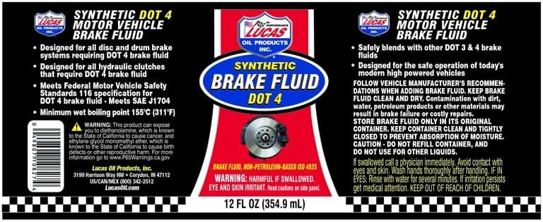 Lucas Oil 10827 Synthetic Brake Fluid DOT 4 - 12 Ounce (Pack of 12)