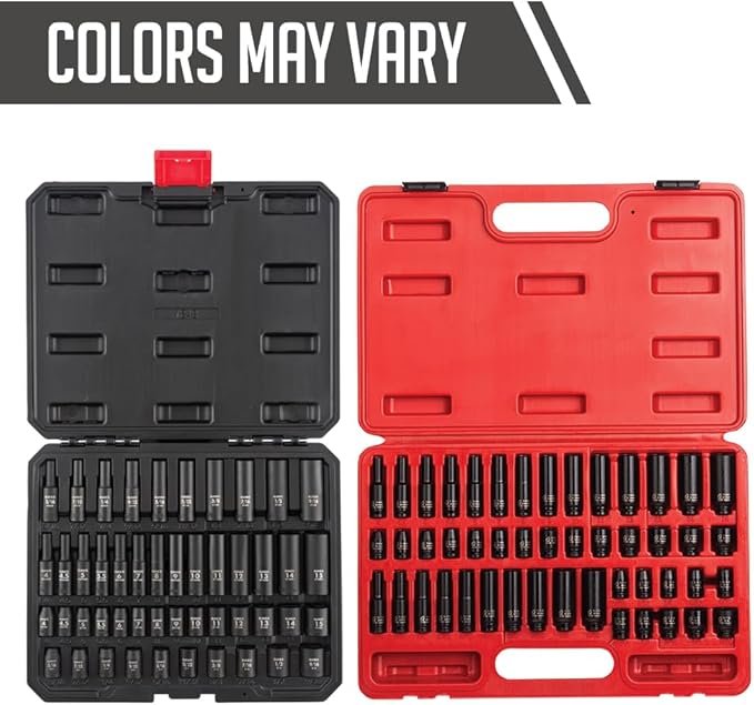 SUNEX TOOLS 1848, 1/4 Inch Drive Master Impact Socket Set, 48-Piece, SAE/Metric, 3/16 Inch - 9/16 Inch, 4mm - 15mm, Standard/Deep, Cr-Mo Alloy Steel, Radius Corner Design, Heavy Duty Storage Case