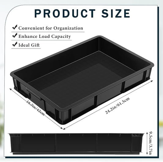 Baderke 1 Pc 24 x 15.5 Inches Oil Drain Pan for Changing Leak Proof Mini Fridge Drip Tray Plastic Oil Change Pan for Mini Fridges Air Conditioners Machinery Under Car (Black,3.74 Inch)