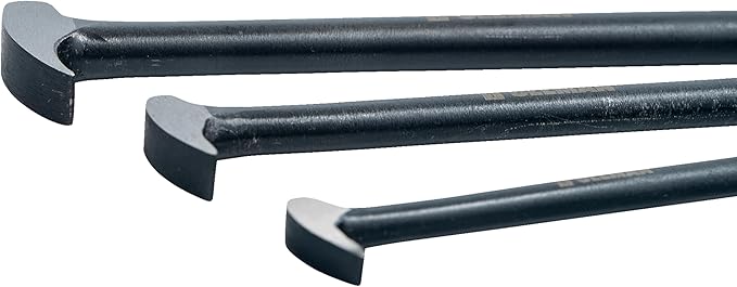Ullman 12 in Heavy-Duty Lady Foot Roll Head Pry Bar with High Leverage Solid Steel Rolling Head and Tapered Aligning End for Contractors and Mechanics