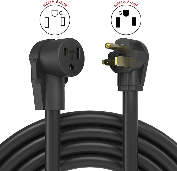 YESWELDER 40ft 250 Volt Welder Extension Cord 10 AWG Power Extension for Welding Machines, NEMA 6-50P to 6-50R