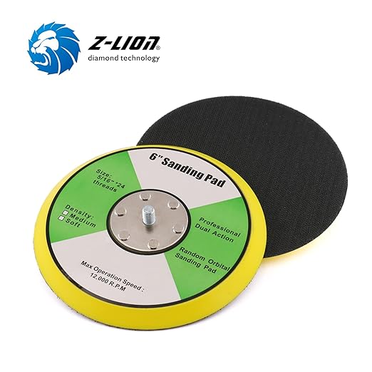 6 Inch Backing Pad 5/16"-24 Thread Plates for Air Sander Dual Action Car Polisher Sanding Polishing-2PCS