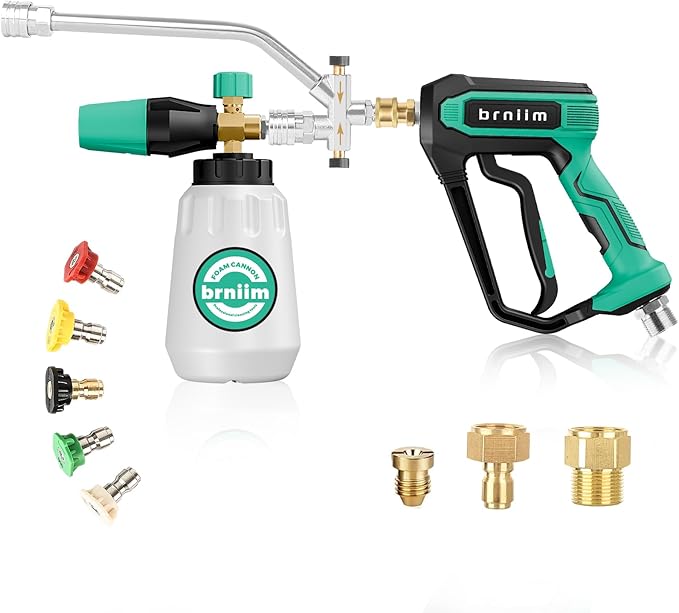 Short Pressure Washer Spray Gun, High Pressure Water Gun (Quick Connect Bundle -1)