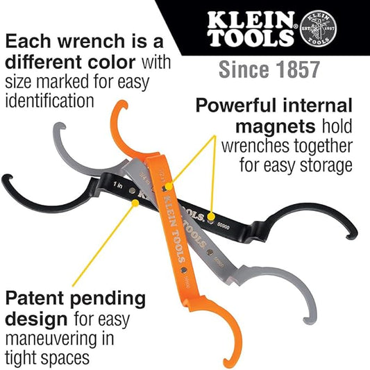 Klein Tools 80073 Reaming Driver Kit with Conduit Reamer, Conduit-Fitting and Reaming Screwdriver & 50900R Conduit Lockout Wrench Set, Tighten and Loosen Locknuts in Tight Spaces