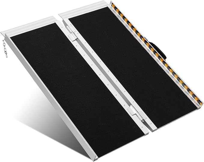 EliteEdge Portable Ramp 4FT - High Weight Capacity, Non Skid Aluminum, Folding Wheelchair Ramp for Home Entrance, Thresholds, Stairs, Curbs, Scooters