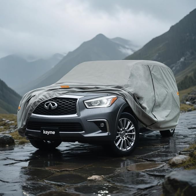 Kayme Heavy Duty SUV Car Cover Custom Fit Infiniti QX80 Waterproof All Weather for Automobiles, Full Exterior Covers Sun Rain UV Protection.(Deliver About 3-10 Days)