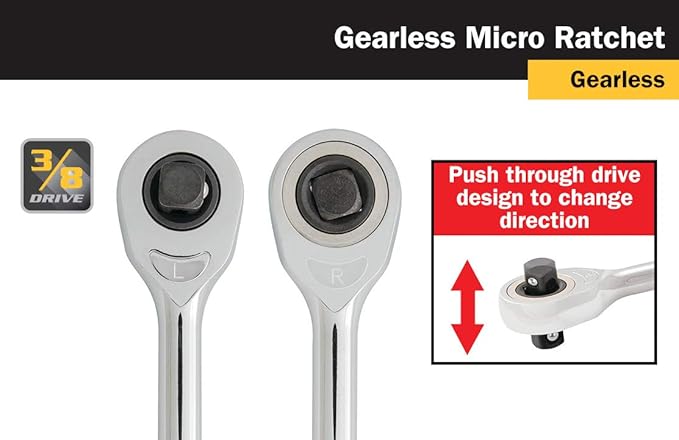 Titan 11201 3/8-Inch Drive x 4-Inch Gearless Micro Ratchet