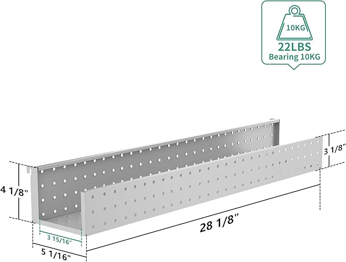 JWX Pegboard Storage Management Box - Easy Install, Secure Storage Solution for Gamers, DIYers, and Office Organization, Compatible Pegboard Standing Shelf Unit, White