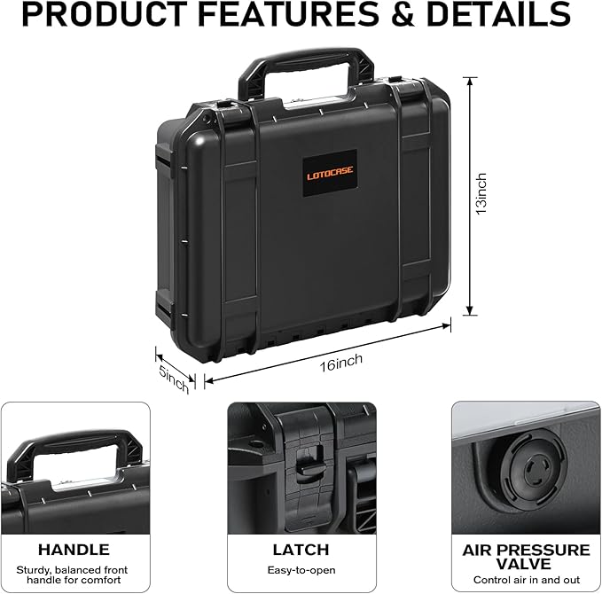 LOTOCASE Case for NOCO Boost X GBX155 & GB150 – Waterproof Hard Shell Carrying Case with Custom Pre-Cut Foam, Shockproof Protective Travel Box Compatible with NOCO GBX155/GB150 UltraSafe Jump Starter