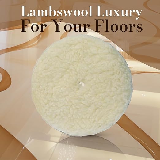 Koblenz Lambswool Pads with Foam Backing, Fits Most 6" Home Floor Buffer Machines, Two Polishing Pads with Two Plastic Replacement Retainer Clips, 45-0102-9