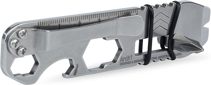 Pry Bar Cimo Arch 1 - Stainless Steel - Multi-Tool 10 in 1 with pocket Clip