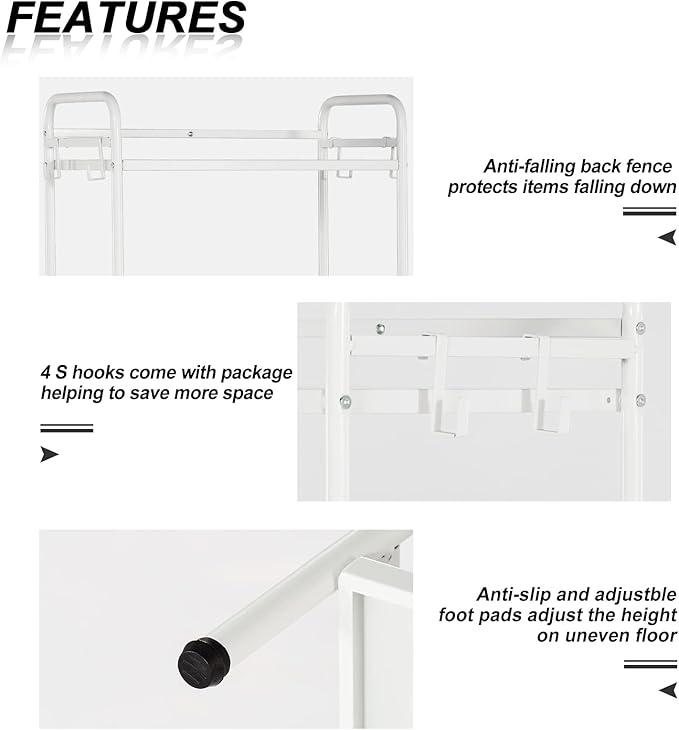 HDANI Storage Shelves,5-Tier Metal Storage Rack with Shelf,Shelf Organizer,Garage Standing Shelving Unit for Laundry,Bathroom,Kitchen,Pantry, Closet,23.6''W X 13.8''D X 63''H,White