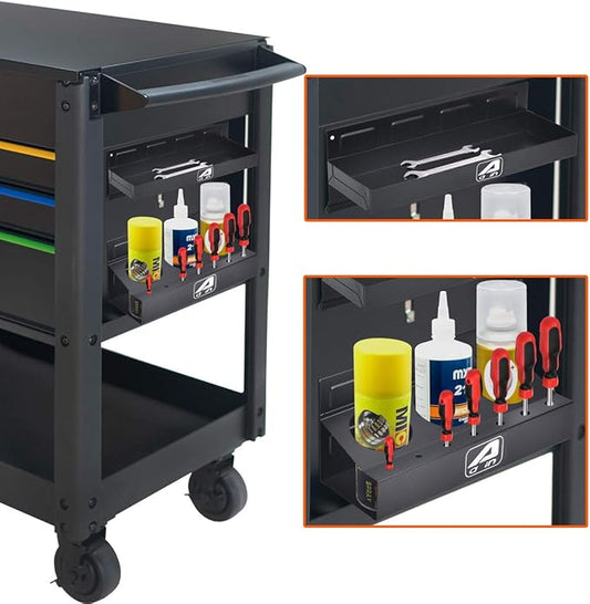 Trayset 4pc Magnetic Toolbox Tray Set, Magnetic Tool Box holder for Cabinet Side Shelf Storage Van Workshop, Tool Trays, Paper Towel and Spray Can Holder, Black