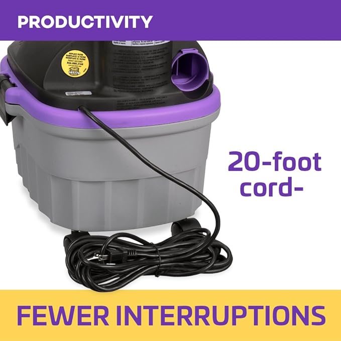 ProTeam Wet Dry Vacuums, ProGuard 4 Portable, 4-Gallon Wet Dry Vacuum Cleaner with Tool Kit